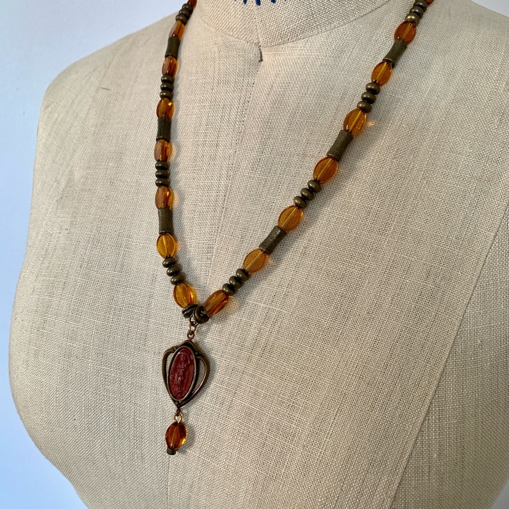 Kien Metal And Stone Bead Necklace